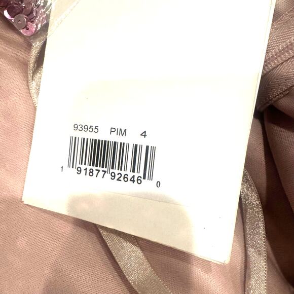 Mac Duggal Sequin Gown Dress Rhinestone Detail Sleeveless Pink Size 4 NWT - Picture 11 of 12